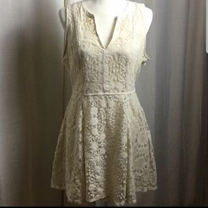 Lauren Conrad Cream Lace Dress